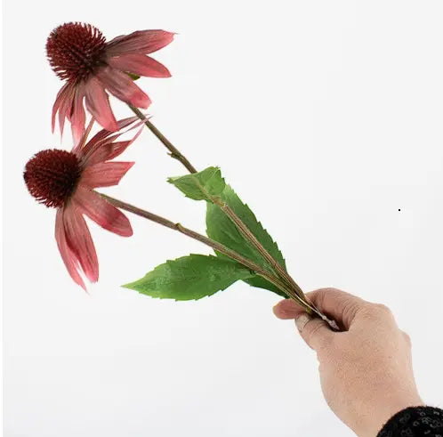 Zonnehoedje Kunstbloem - Oranje/Burgundy