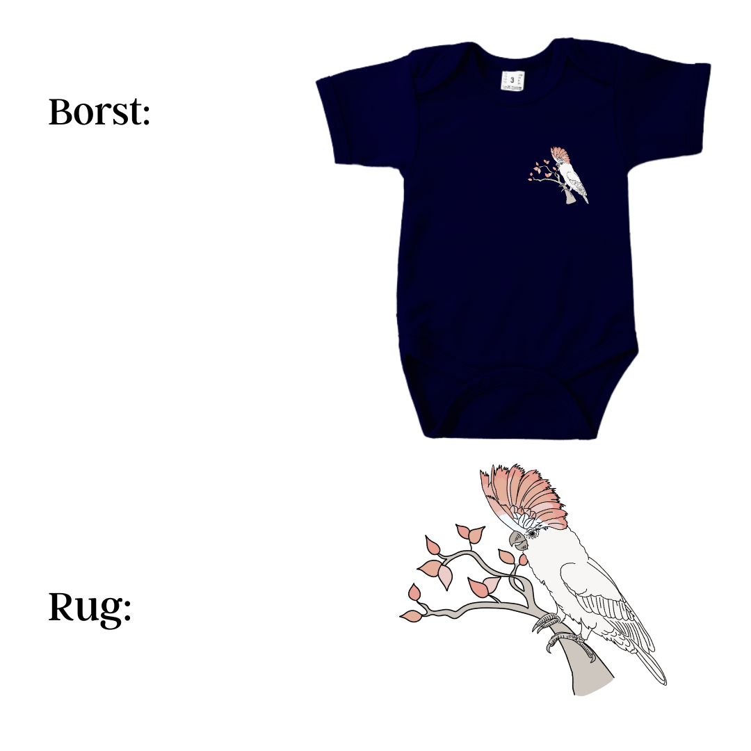 Romper - maat 56-92 - Navy - korte mouw - (ontwerp naar keuze)