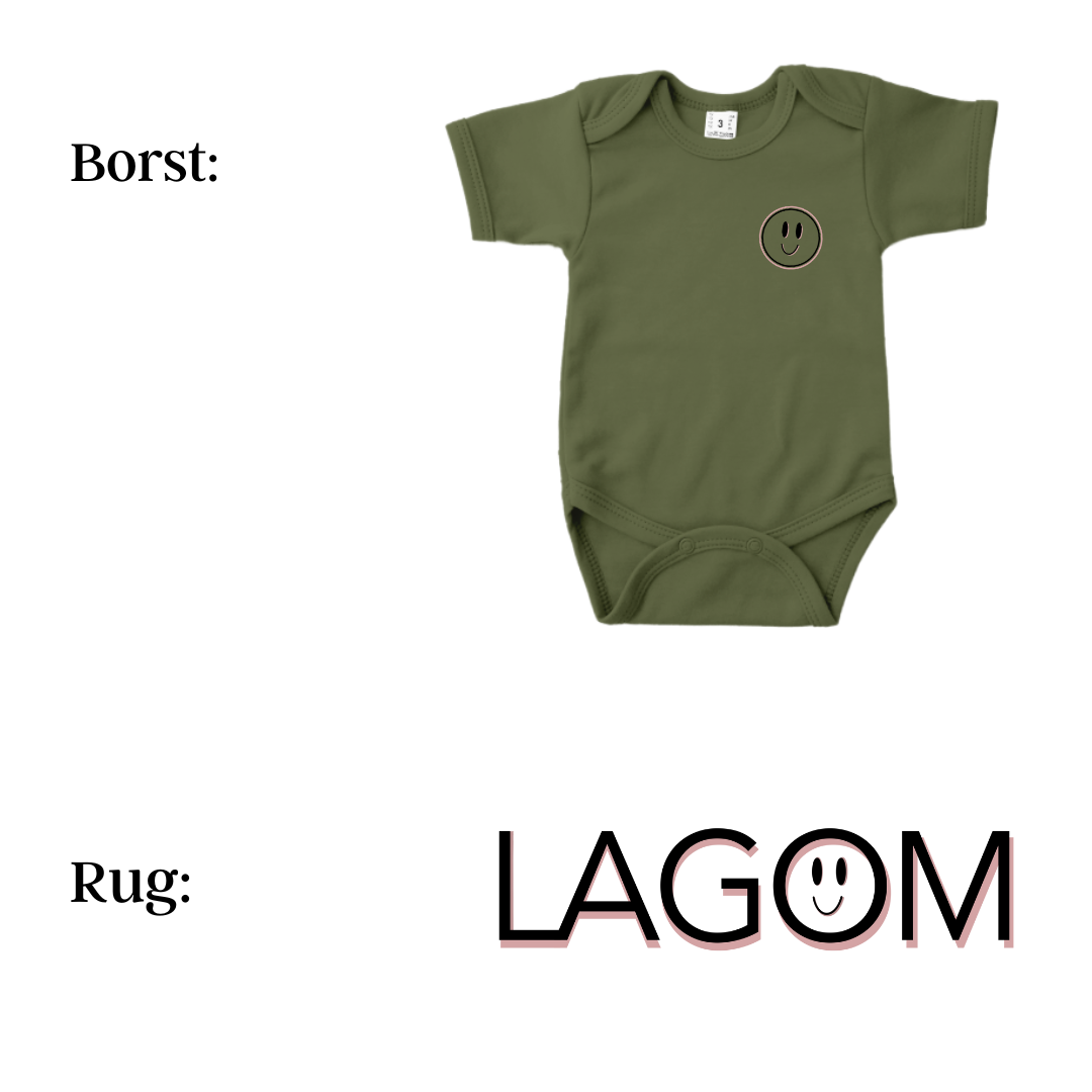 Romper - maat 56-92 - Army groen - korte mouw - (ontwerp naar keuze)