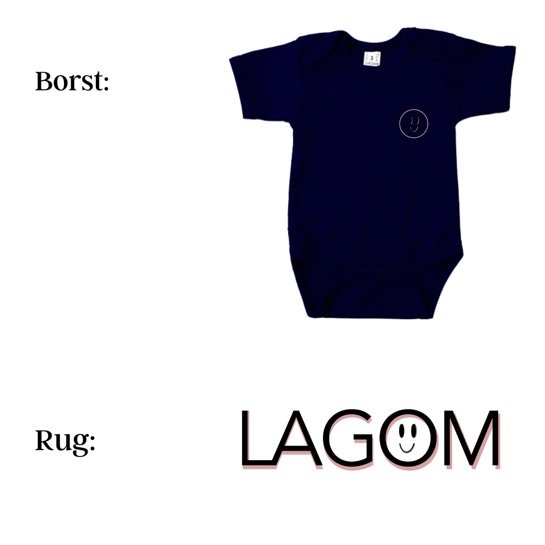 Romper - maat 56-92 - Navy - korte mouw - (ontwerp naar keuze)