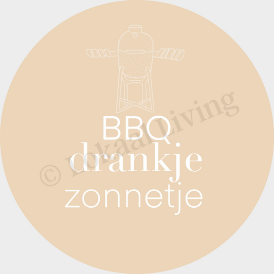 Muurcirkel BBQ drankje zonnetje