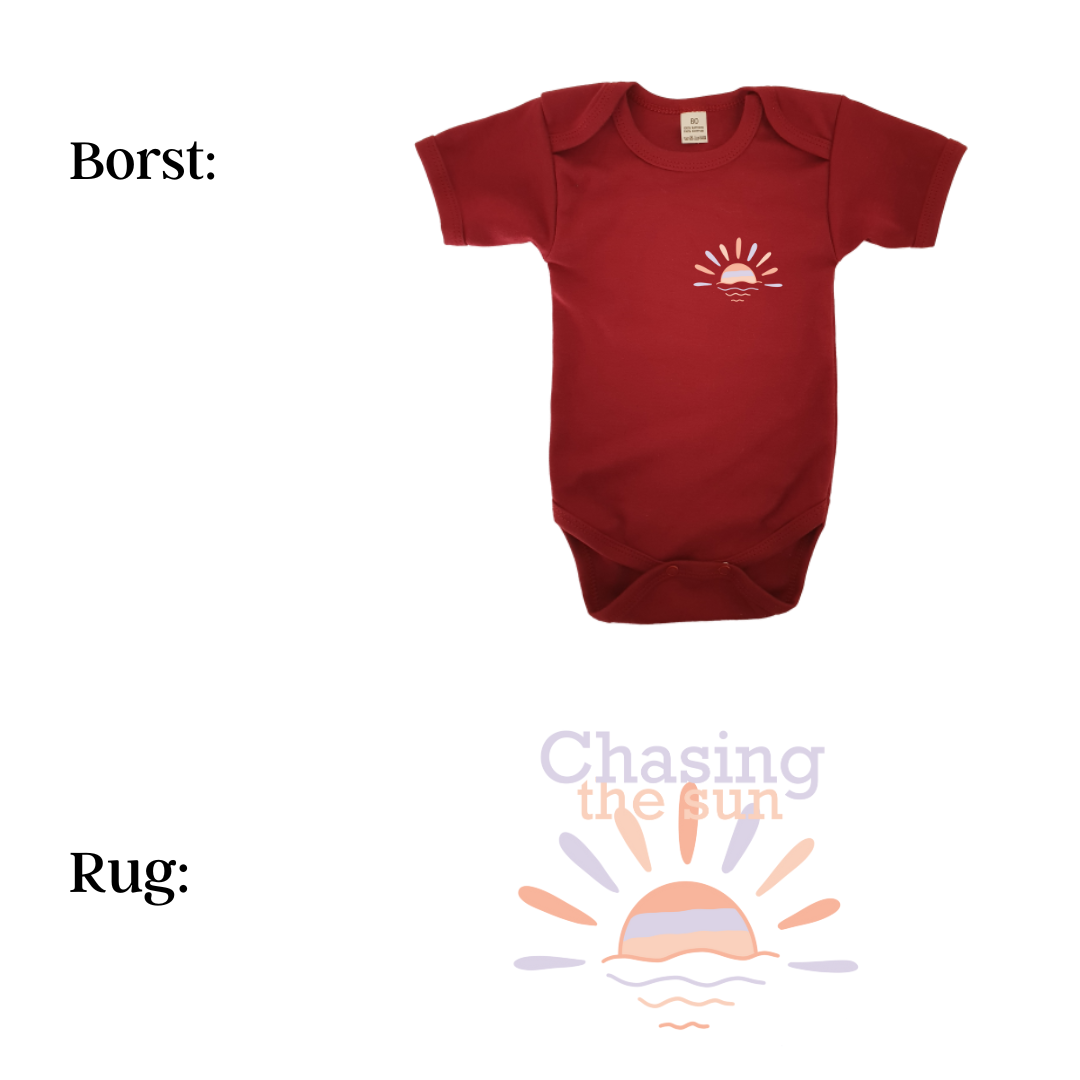 Romper - maat 56-92 - Burgundy - korte mouw - (ontwerp naar keuze)