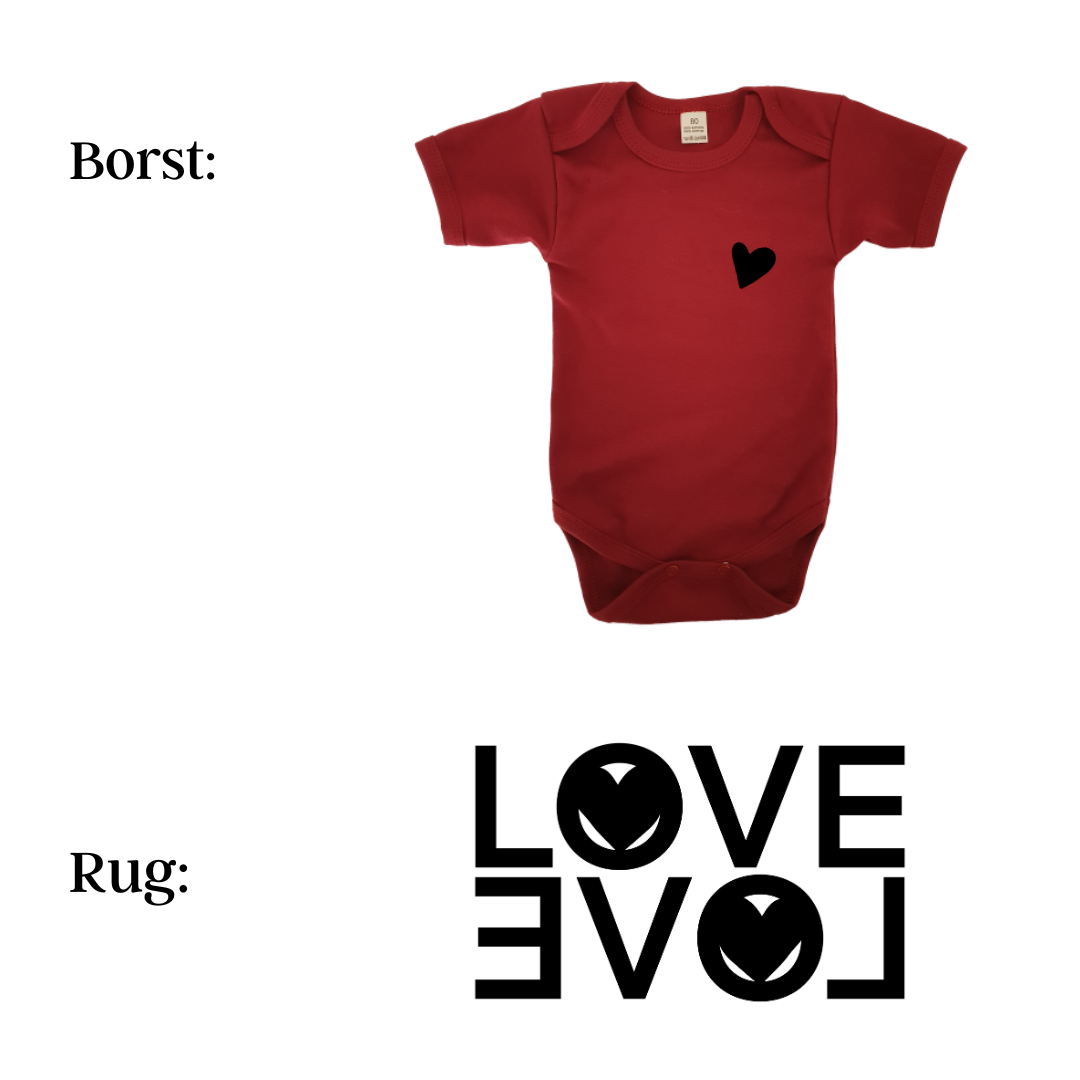 Romper - maat 56-92 - Burgundy - korte mouw - (ontwerp naar keuze)