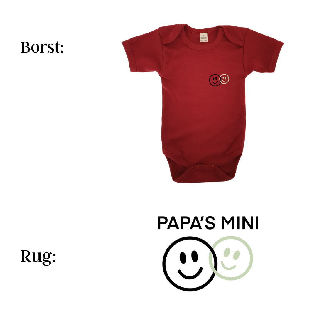 Romper - maat 56-92 - Burgundy - korte mouw - (ontwerp naar keuze)