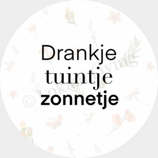 Onderzetter Drankje, tuintje zonnetje
