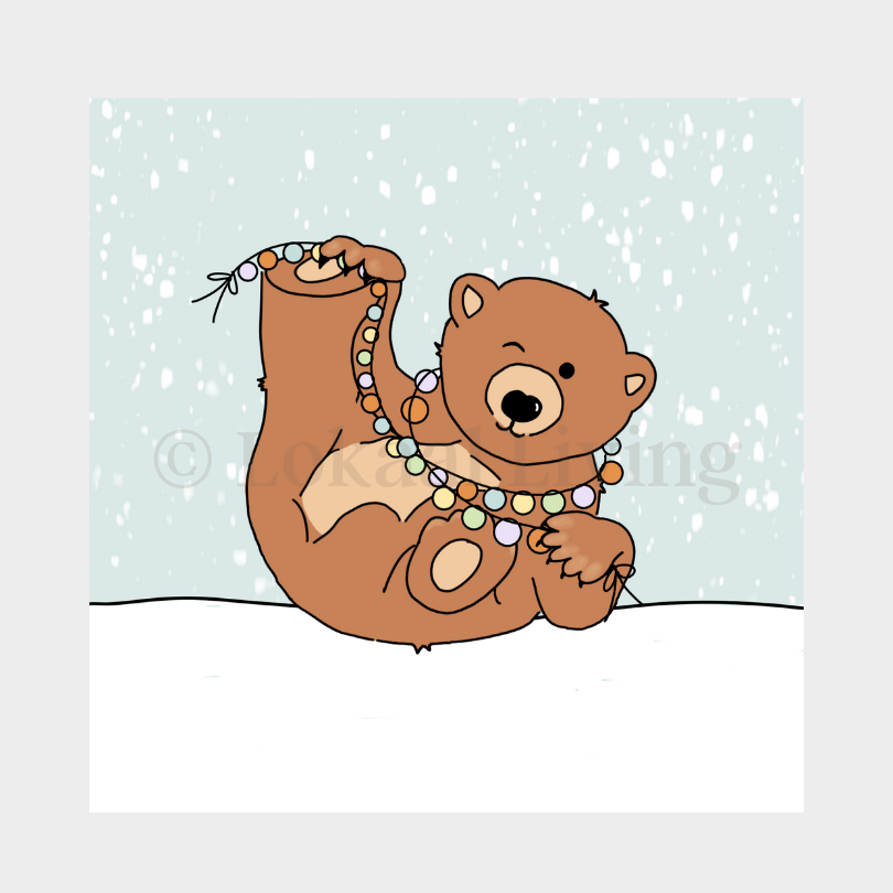Wenskaart Kerstbeer (kerstkaart)