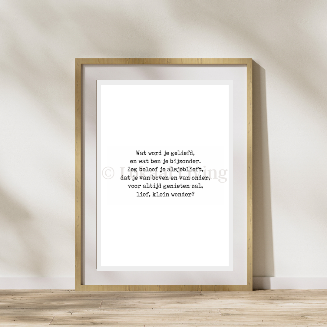 Poster Lief, klein wonder