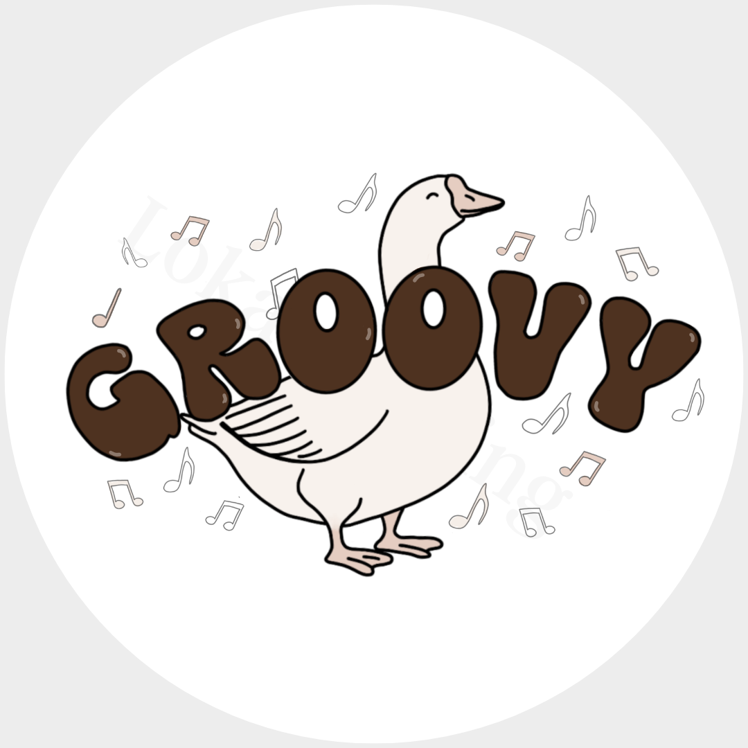 Muurcirkel Groovy Goose Bruin