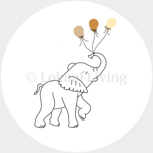 SALE muurcirkel olifant - 3mm dikte