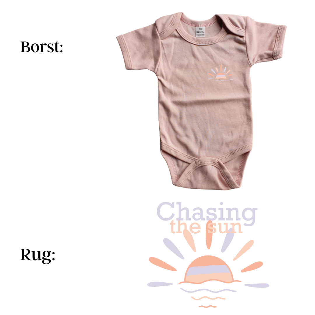 Romper - maat 56-92 - Oud roze- korte mouw - (ontwerp naar keuze)