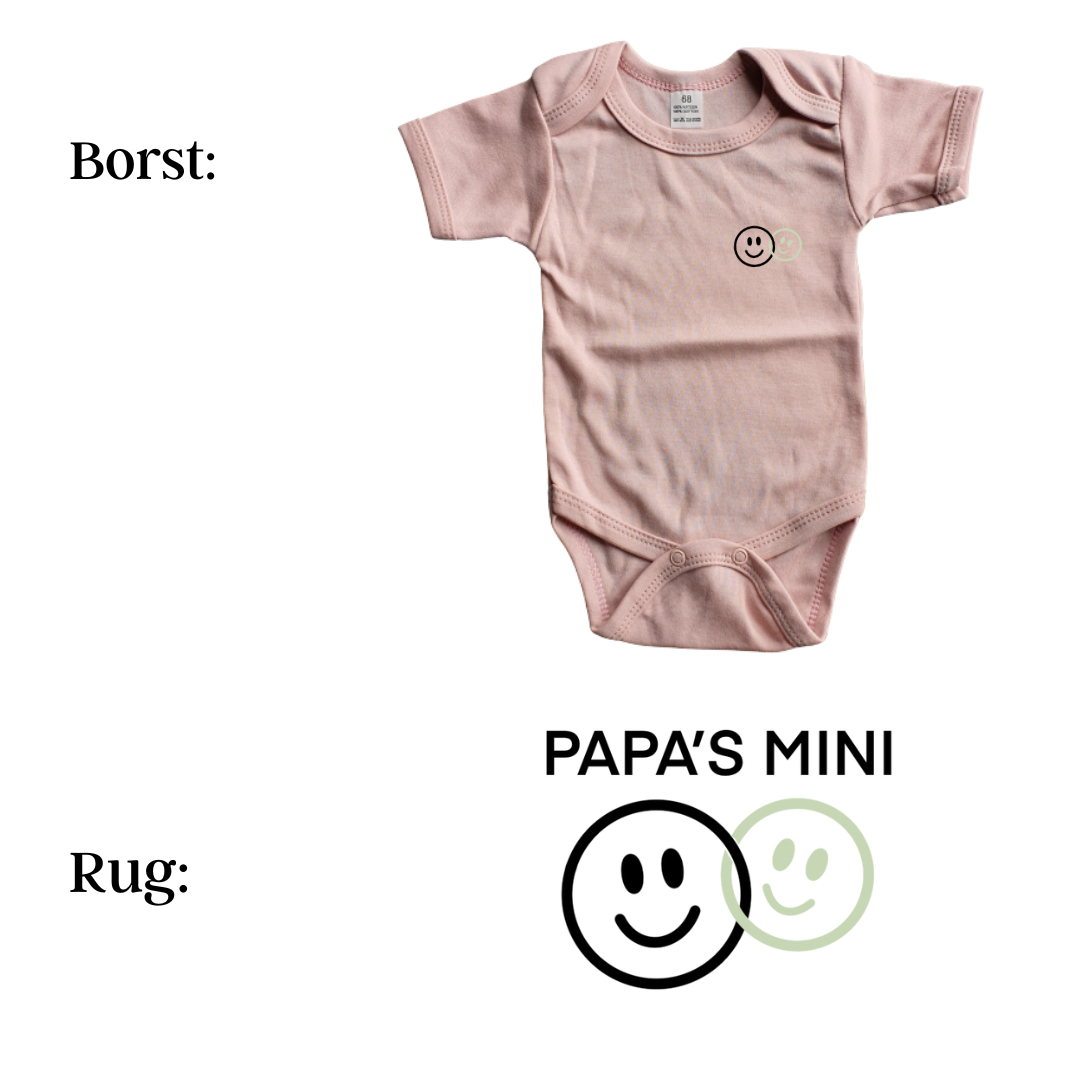 Romper - maat 56-92 - Oud roze- korte mouw - (ontwerp naar keuze)