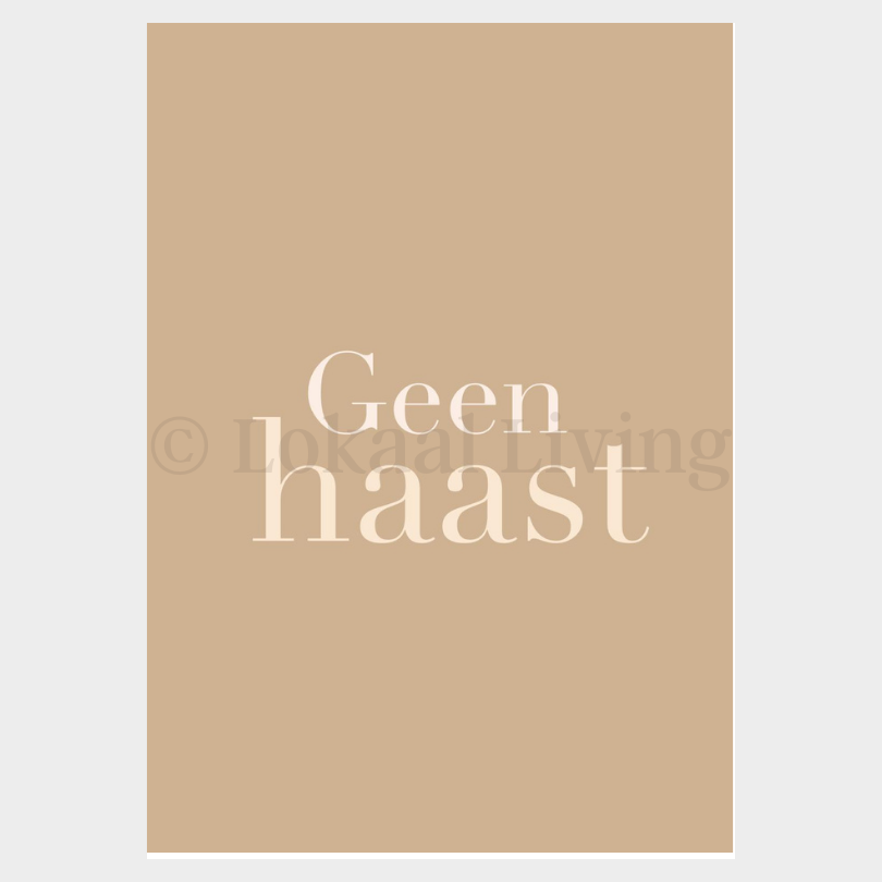 Poster Geen haast