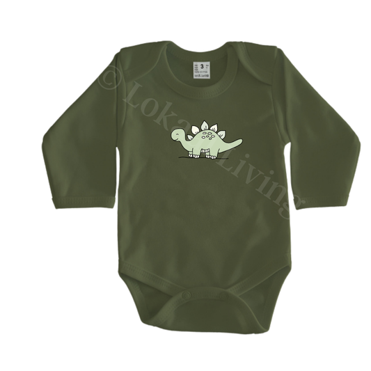 Rompers - maat 56-92 - Army groen - lange mouw - (ontwerp naar keuze)