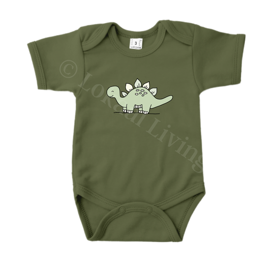 Romper - maat 56-92 - Army groen - korte mouw - (ontwerp naar keuze)