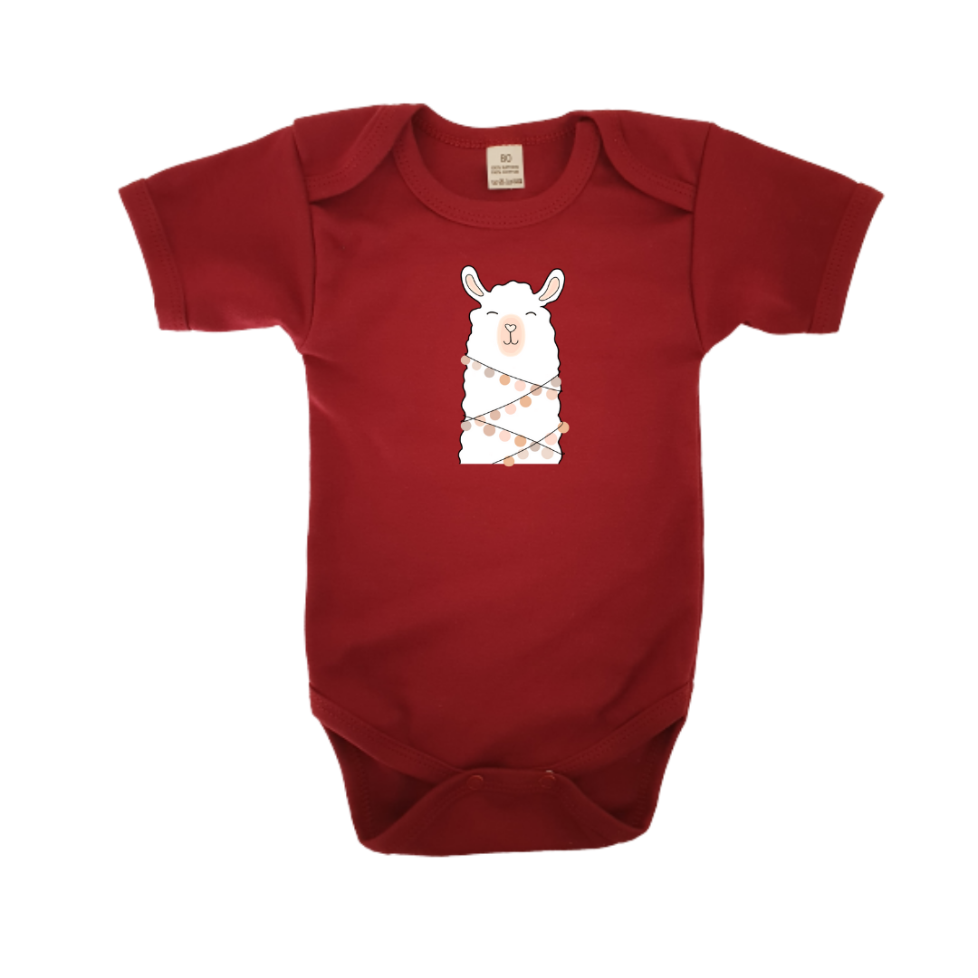 Romper - maat 56-92 - Burgundy - korte mouw - (ontwerp naar keuze)