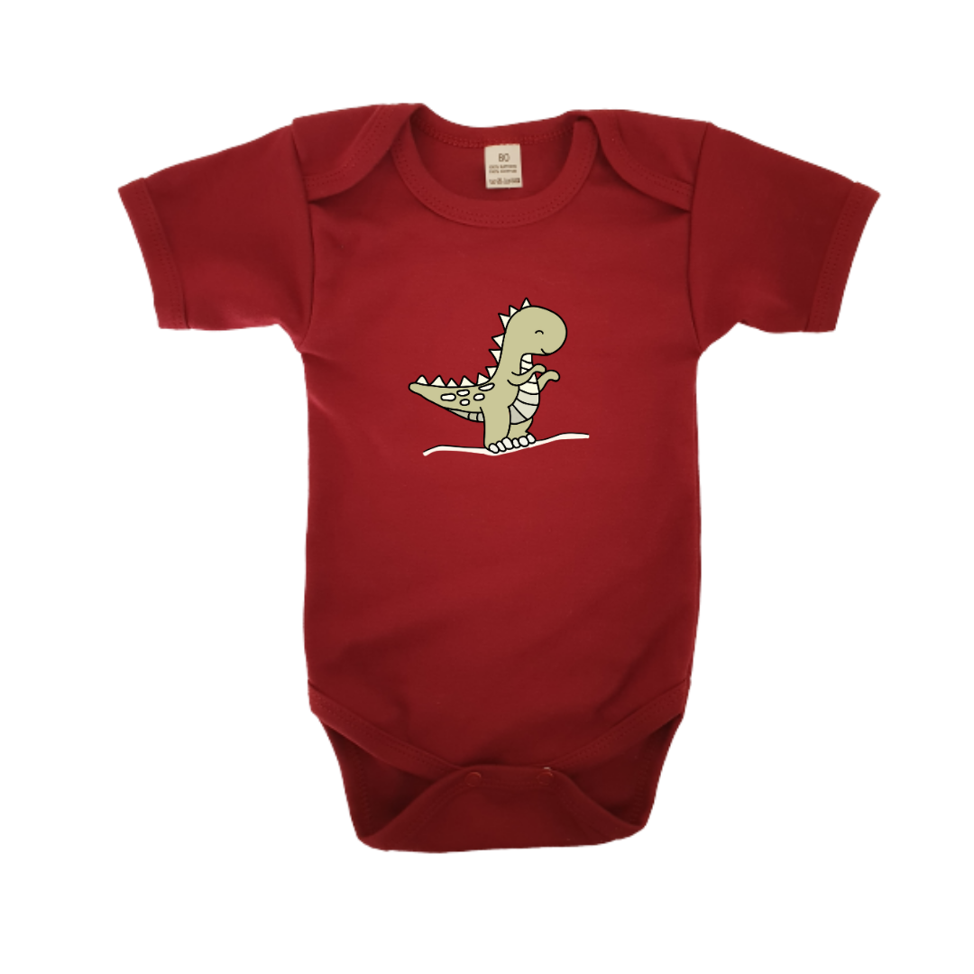 Romper - maat 56-92 - Burgundy - korte mouw - (ontwerp naar keuze)