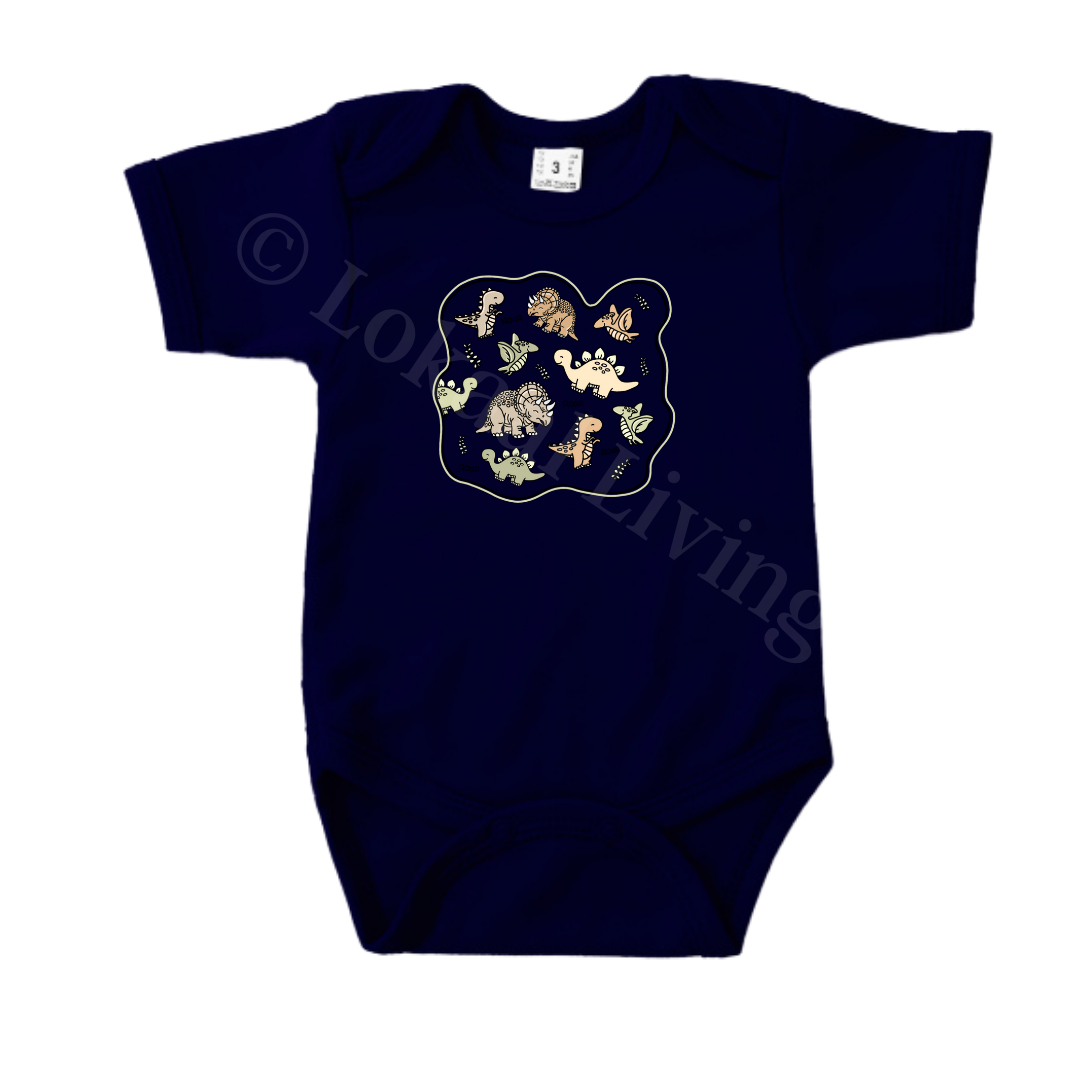 Romper - maat 56-92 - Navy - korte mouw - (ontwerp naar keuze)
