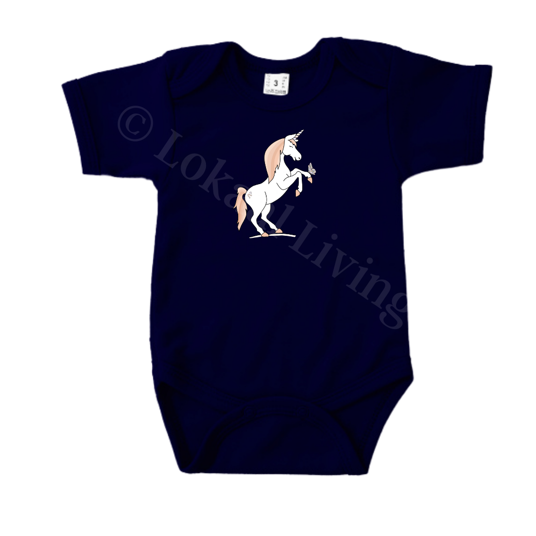 Romper - maat 56-92 - Navy - korte mouw - (ontwerp naar keuze)