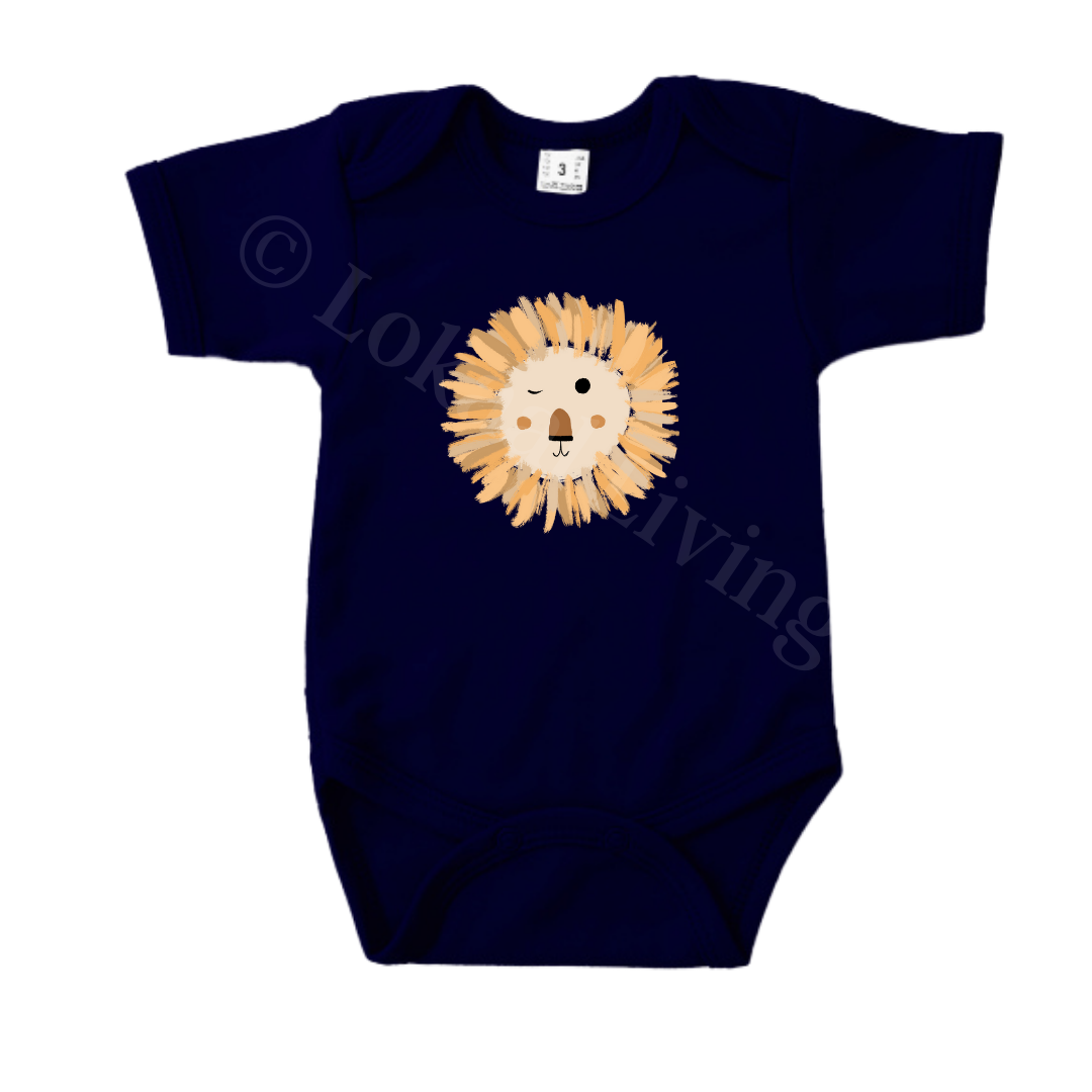 Romper - maat 56-92 - Navy - korte mouw - (ontwerp naar keuze)