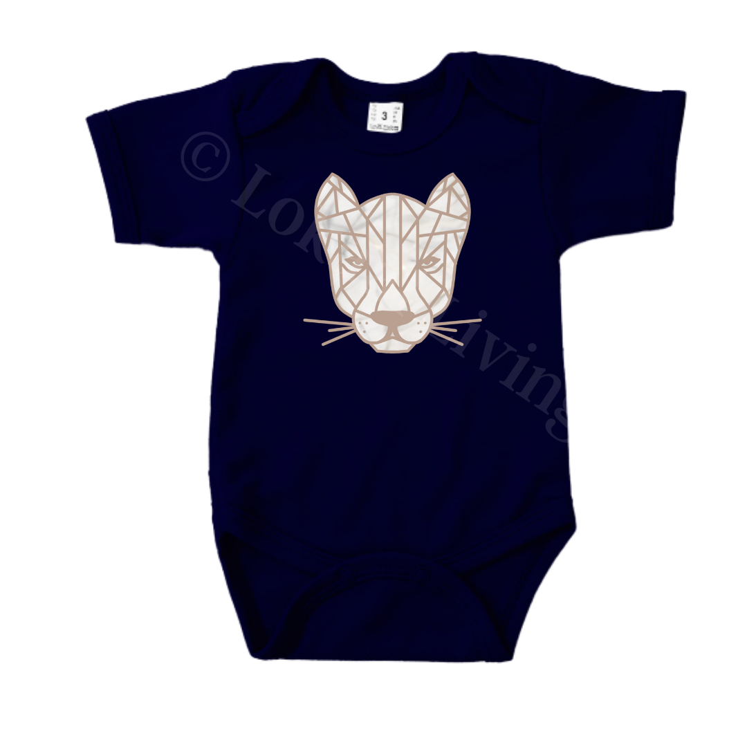Romper - maat 56-92 - Navy - korte mouw - (ontwerp naar keuze)