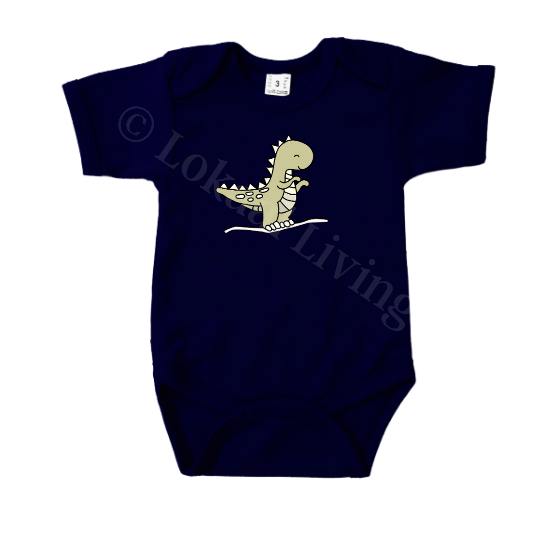 Romper - maat 56-92 - Navy - korte mouw - (ontwerp naar keuze)