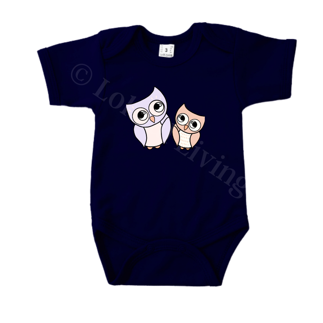 Romper - maat 56-92 - Navy - korte mouw - (ontwerp naar keuze)