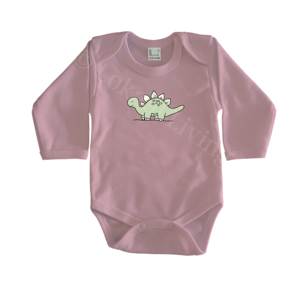 Rompers - maat 56-92 - lichtroze - lange mouw - (ontwerp naar keuze)