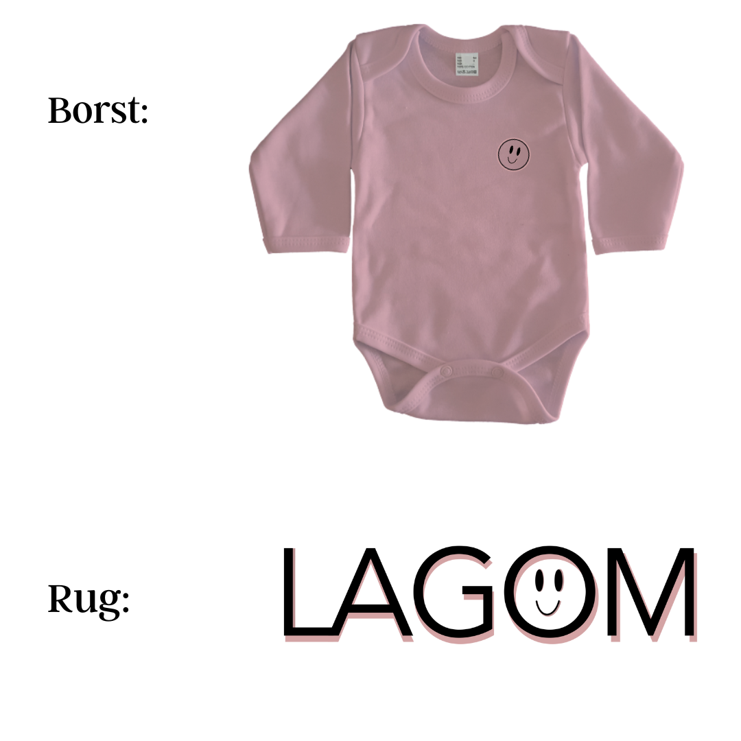 Rompers - maat 56-92 - lichtroze - lange mouw - (ontwerp naar keuze)