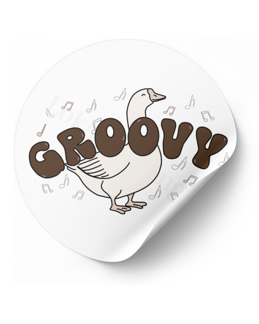 Stickerset Groovy Goose Bruin
