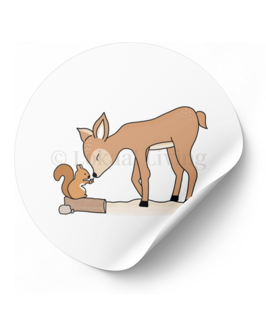 Stickerset Hert en eekhoorn
