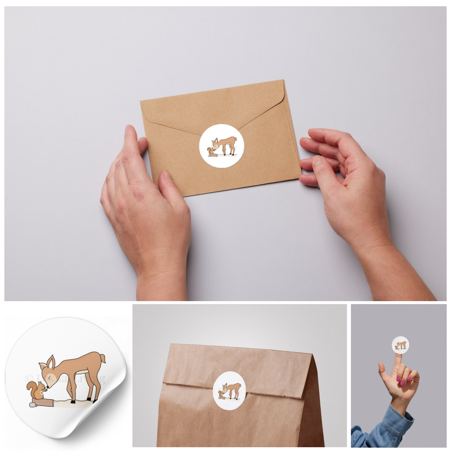 Stickerset Hert en eekhoorn
