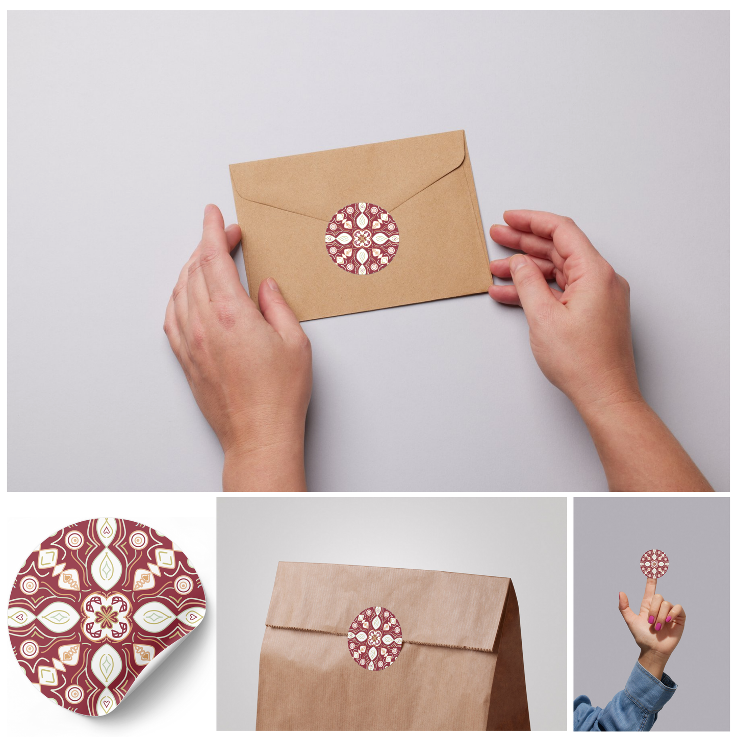 Stickerset Mediterraans burgundy