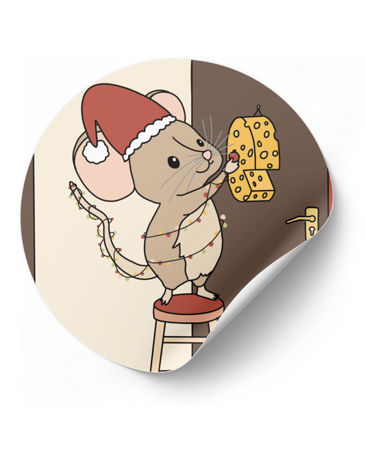 Stickerset Kerstmuis