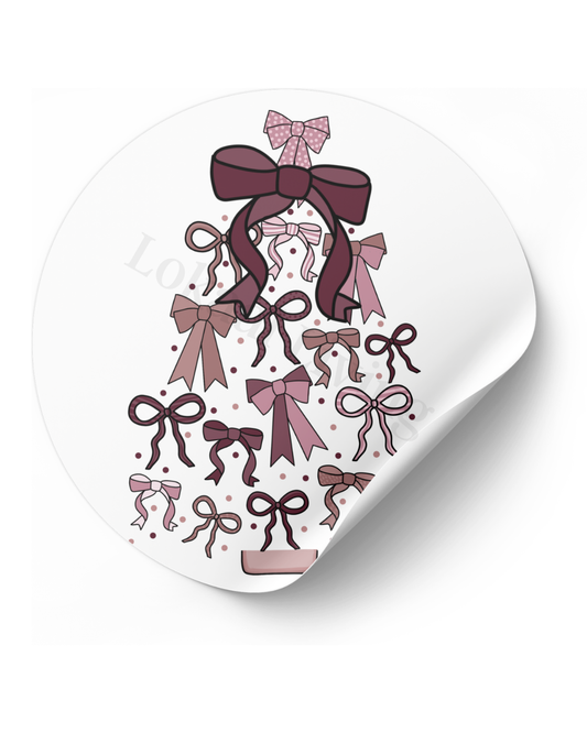 Pre-order Stickerset Kerstboom Strikjes