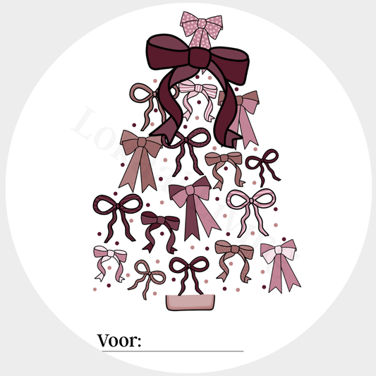 Stickerset Strikjesboom (met ruimte voor naam)