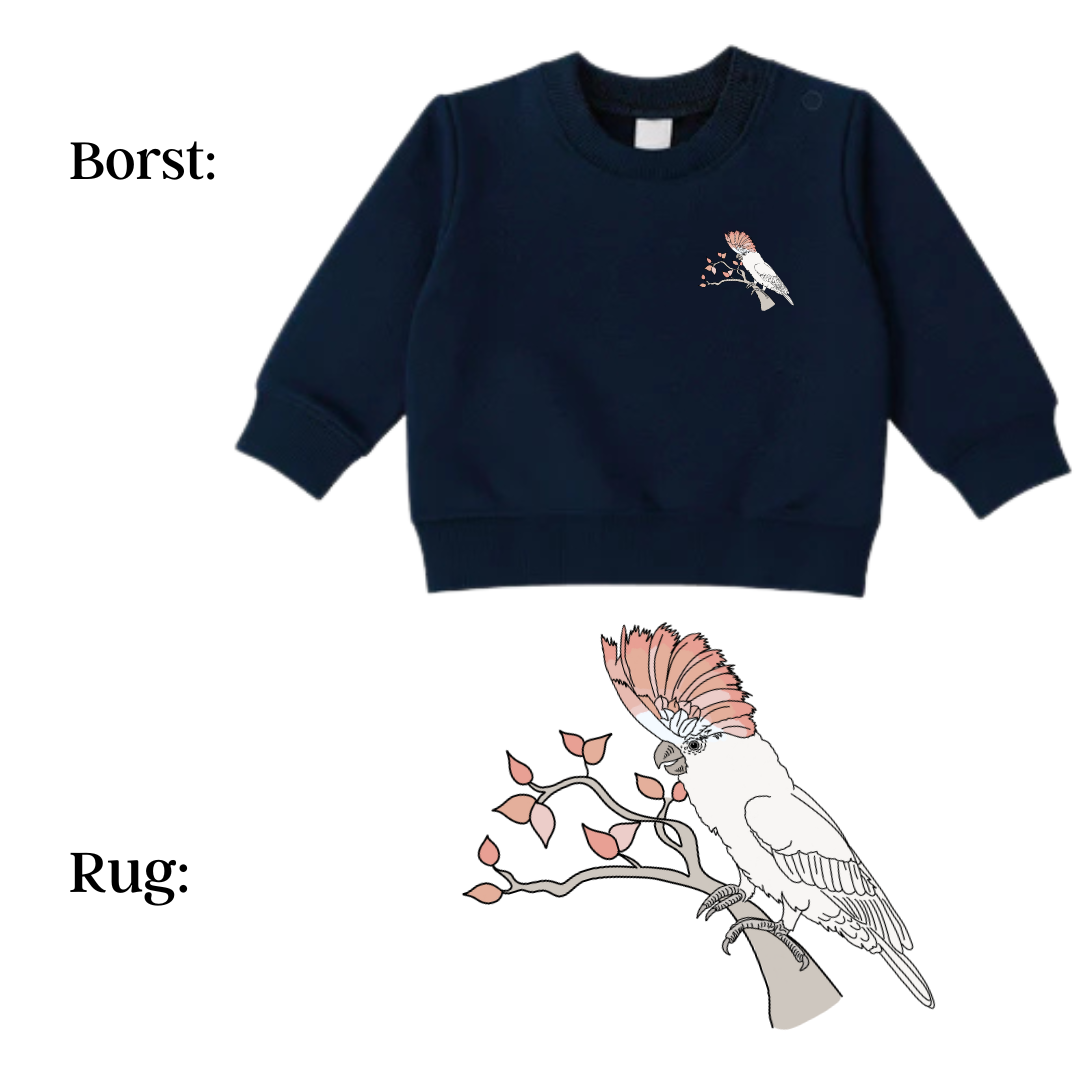 Sweaters - maat 56-104 - Navy - (ontwerp naar keuze)