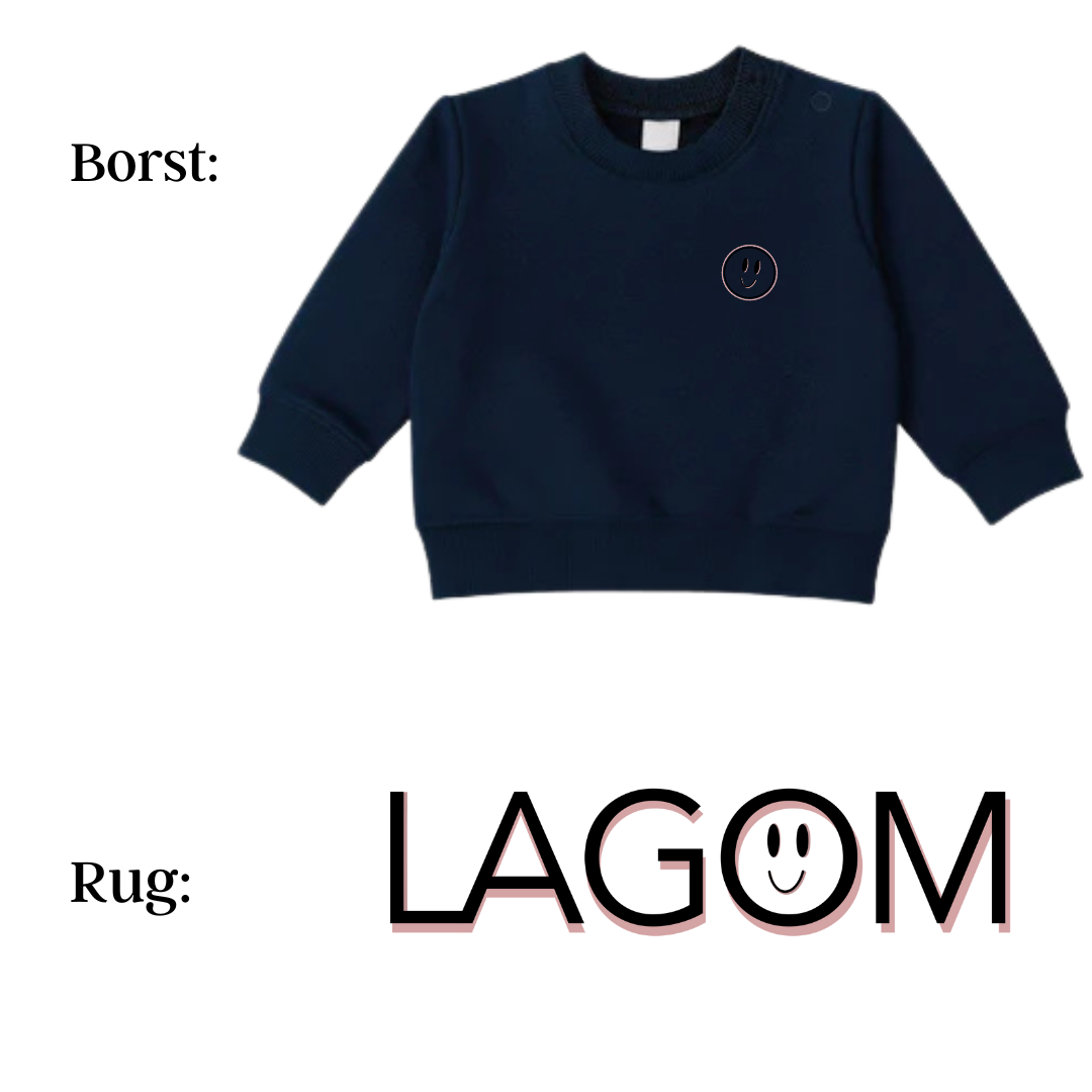 Sweaters - maat 56-104 - Navy - (ontwerp naar keuze)
