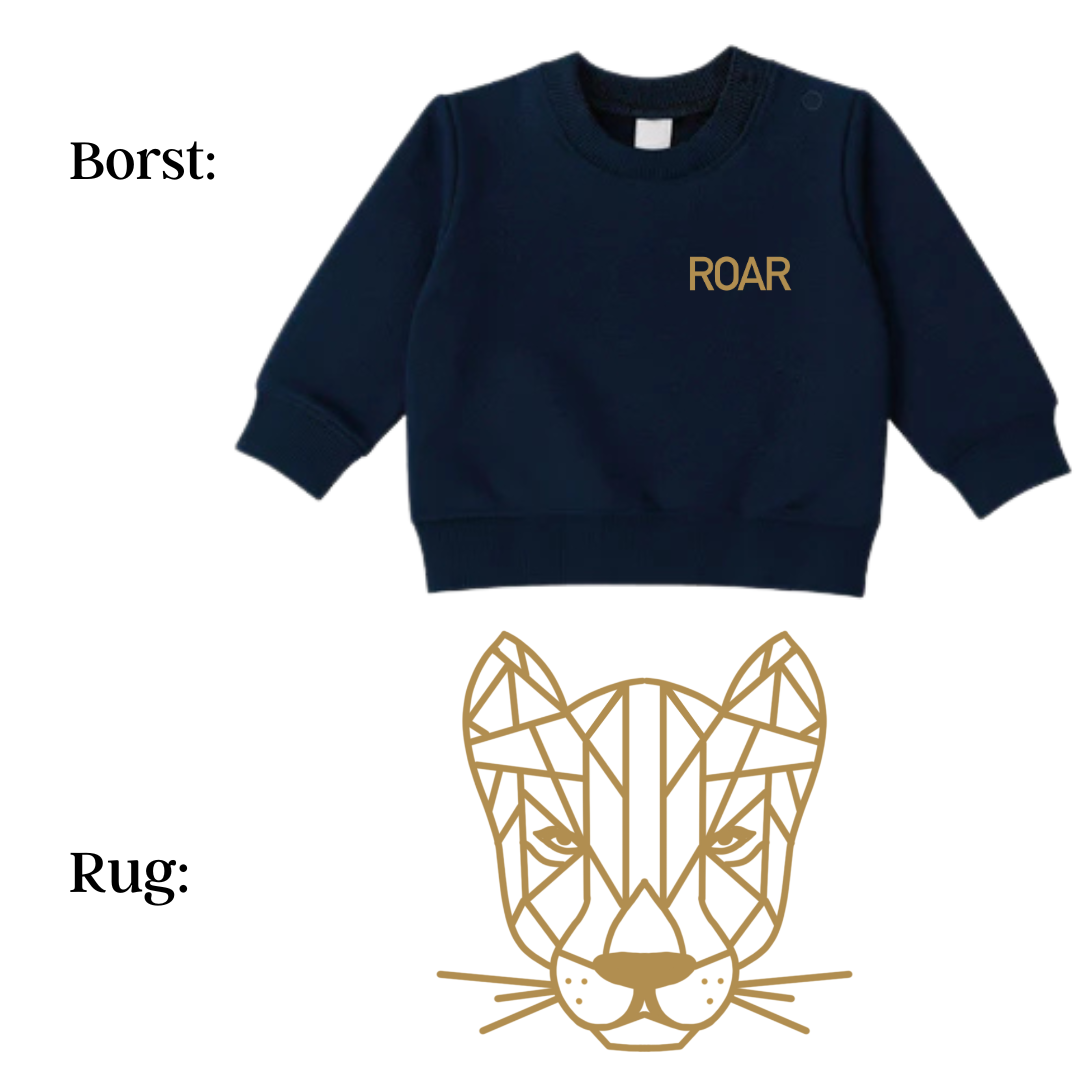 Sweaters - maat 56-104 - Navy - (ontwerp naar keuze)