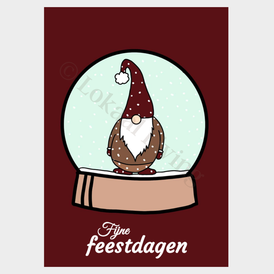 Wenskaart Sneeuwbol (kerstkaart)