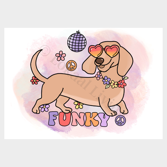 Wenskaart Funky teckel