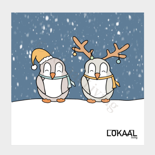 Wenskaart Pinguïns (kerstkaart)