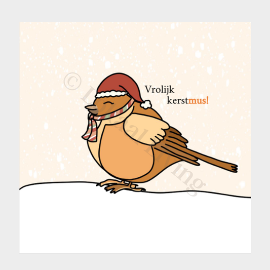 Wenskaart Vrolijk kerstmus (kerstkaart)