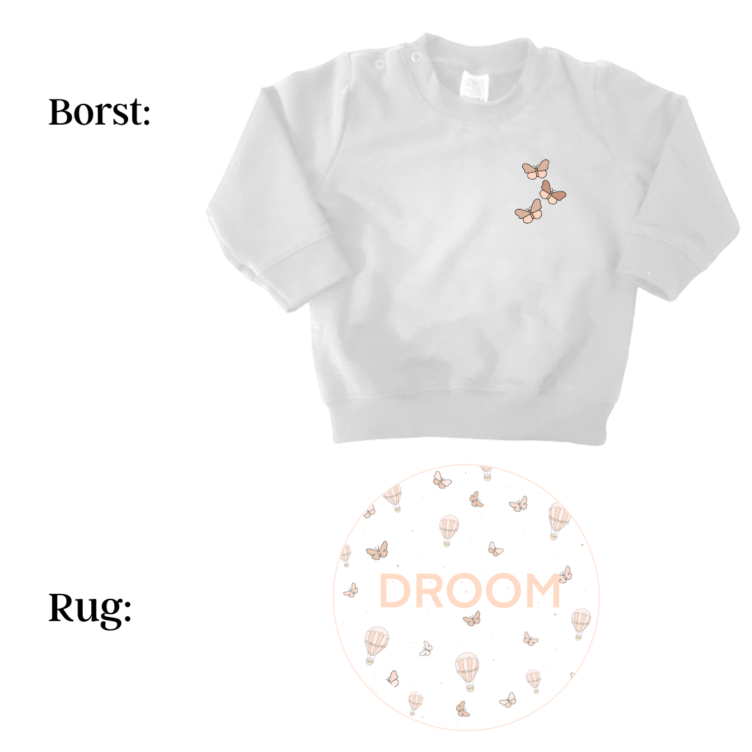 Sweaters - maat 56-104 - Wit - (ontwerp naar keuze)