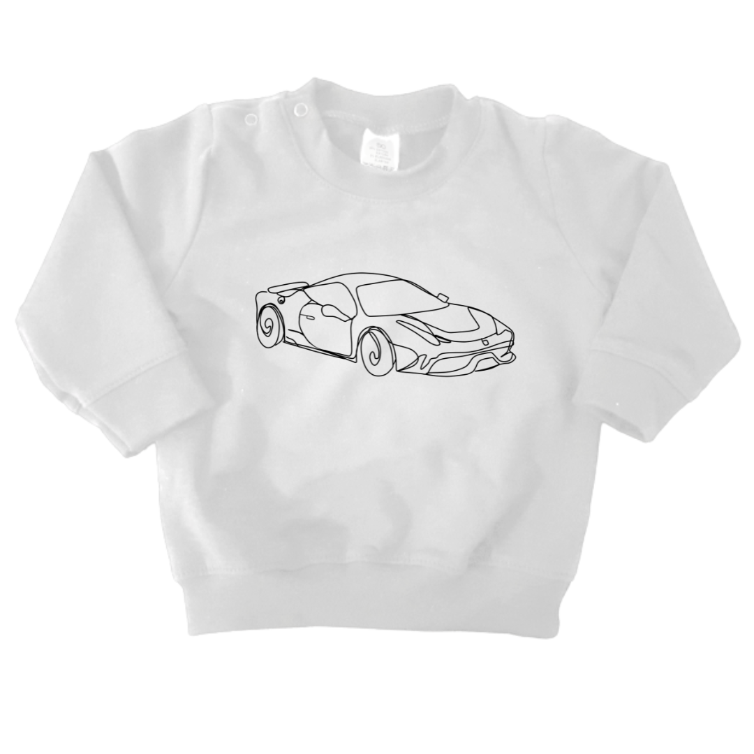 Sweaters - maat 56-104 - Wit - (ontwerp naar keuze)