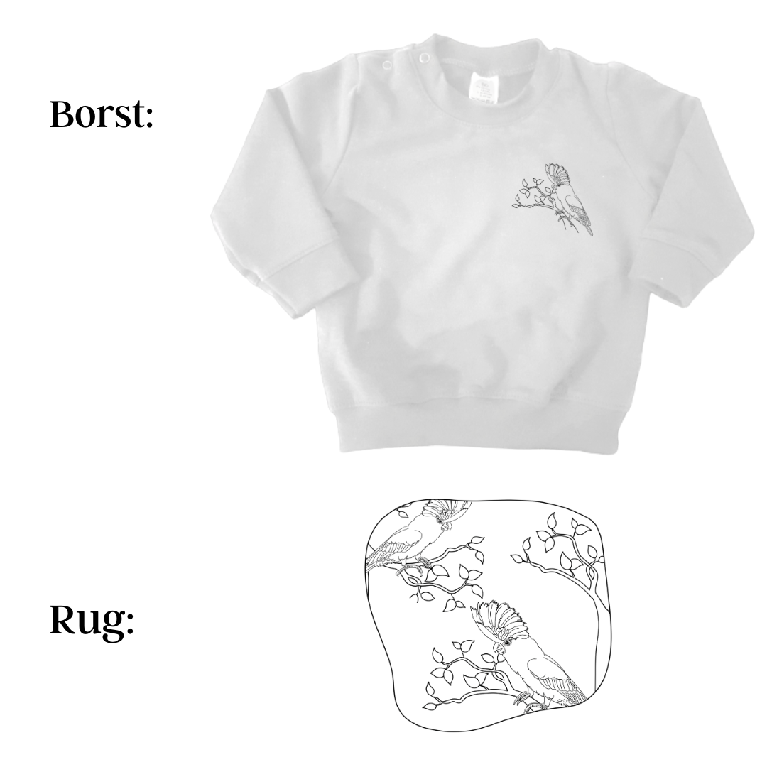 Sweaters - maat 56-104 - Wit - (ontwerp naar keuze)