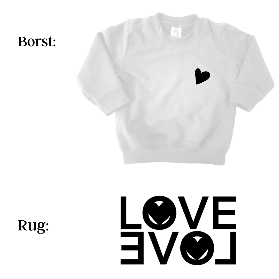 Sweaters - maat 56-104 - Wit - (ontwerp naar keuze)