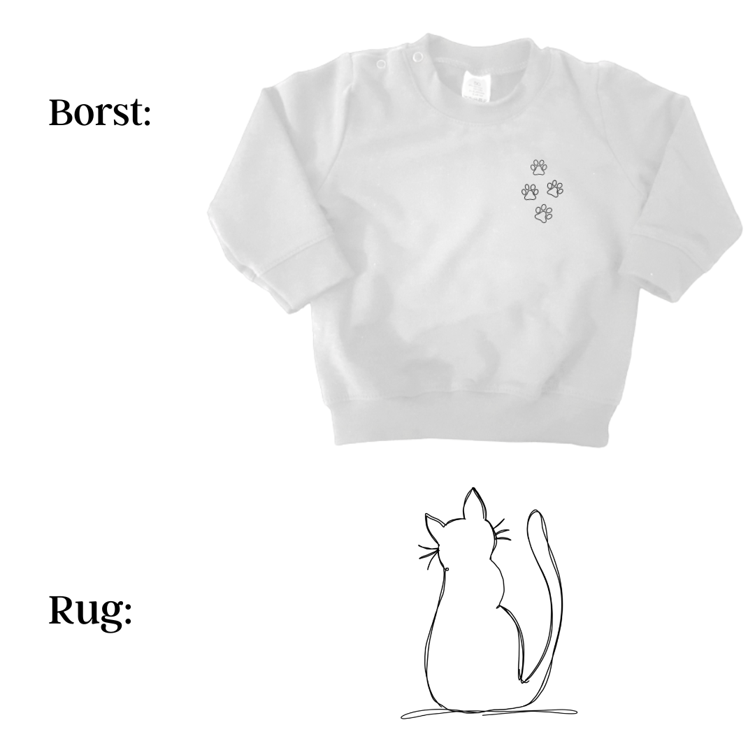 Sweaters - maat 56-104 - Wit - (ontwerp naar keuze)