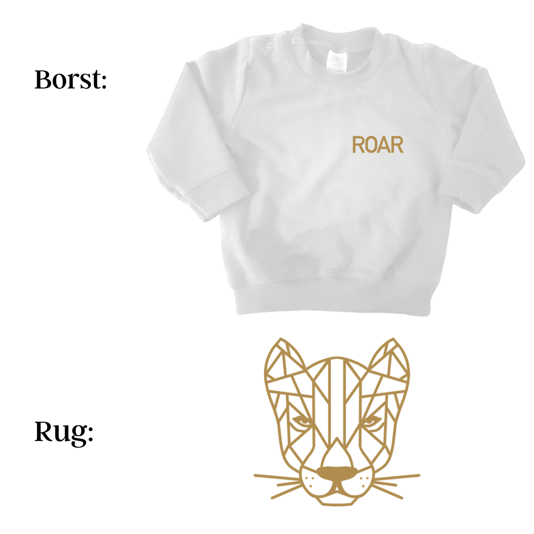 Sweaters - maat 56-104 - Wit - (ontwerp naar keuze)