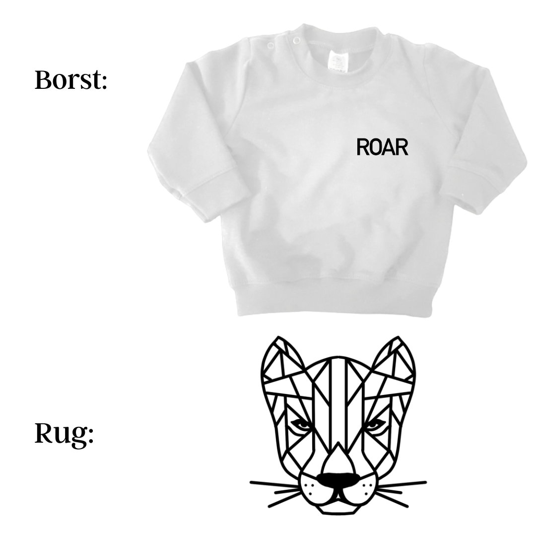 Sweaters - maat 56-104 - Wit - (ontwerp naar keuze)