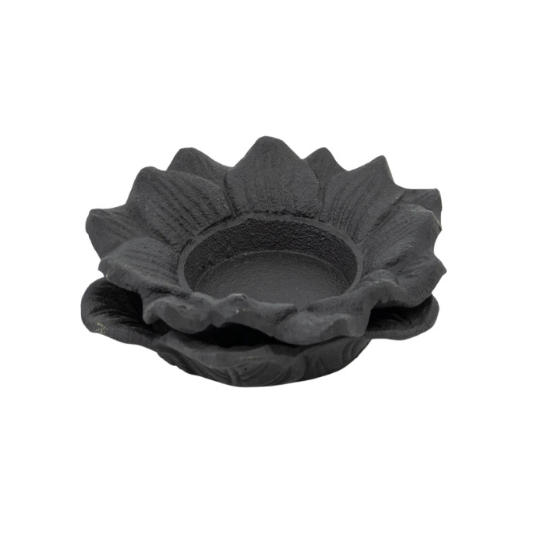 Waxinehouder Yara - Bloem Vormig Aluminium Zwart & Goud